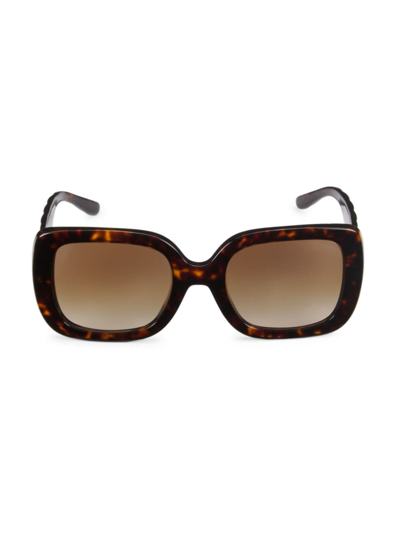 Shop Tory Burch Women's 54mm Square Sunglasses In Dark Tortoise