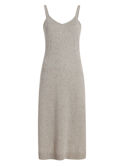 Shop Another Tomorrow Women's Cashmere Slip Midi-dress In Heather Grey