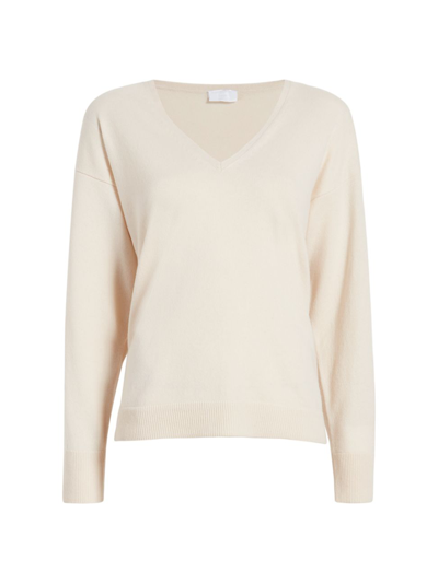 Shop Another Tomorrow Women's Cashmere V-neck Sweater In Cream