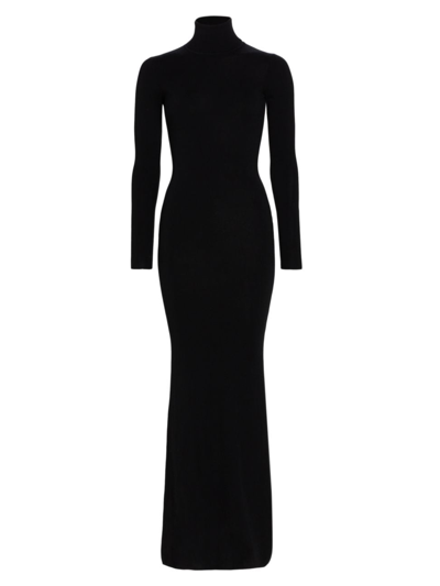 Shop Nili Lotan Women's Jo Turtleneck Maxi Dress In Black