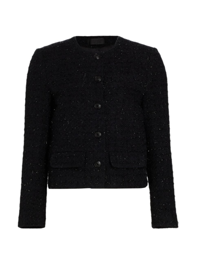 Shop Nili Lotan Women's Paige Textured Jacket In Black