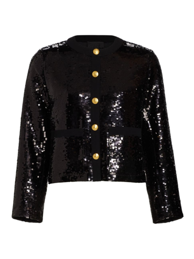 Shop Nili Lotan Women's Katherine Sequin Jacket In Black