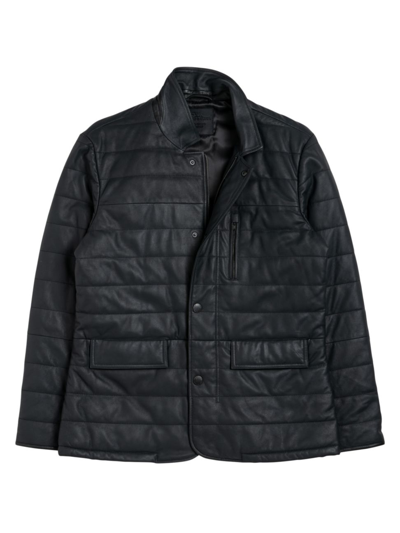 Shop Rodd & Gunn Men's Ashwell Leather Jacket In Onyx