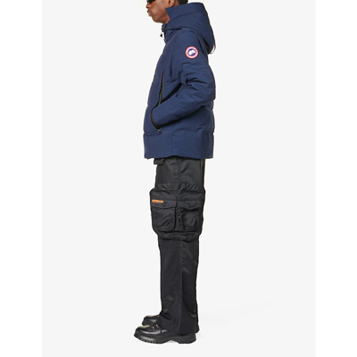 Shop Canada Goose Wyndham Padded Shell-down Hooded Parka Jacket In Atlantic Navy
