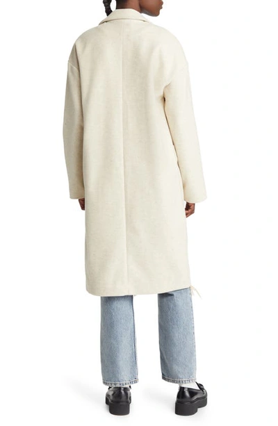 Shop Topshop Piper Double Breasted Longline Coat In Ivory