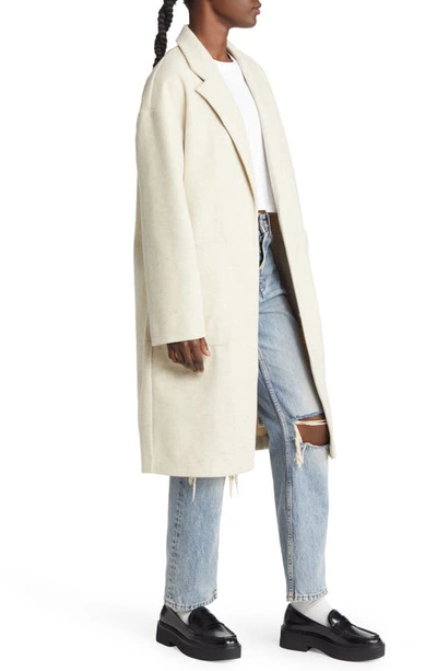 Shop Topshop Piper Double Breasted Longline Coat In Ivory