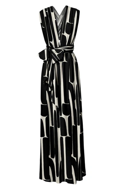 Shop Diarrablu Mailys Hera Print Convertible Dress In Black