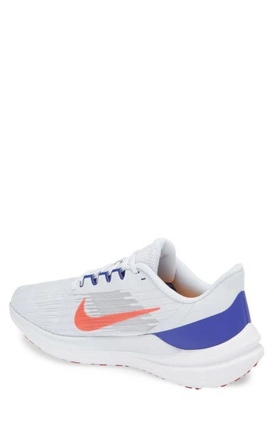 Shop Nike Air Winflo 9 Running Shoe In Grey/ Crimson/ Concord