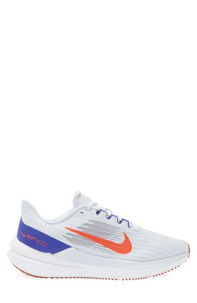 Shop Nike Air Winflo 9 Running Shoe In Grey/ Crimson/ Concord