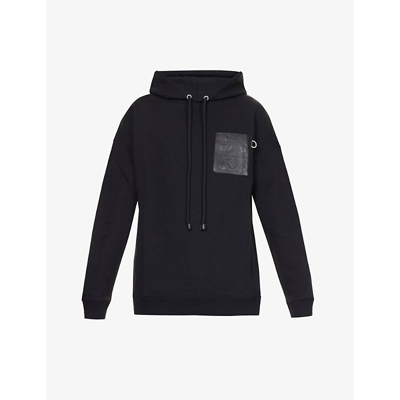 Shop Loewe Anagram Logo-patch Relaxed-fit Cotton-jersey Hoody In Black