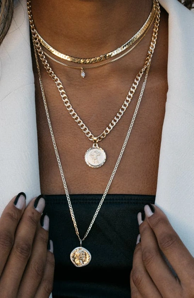 Child Of Wild Caeser Coin Pendant Necklace In 18k Gold Filled