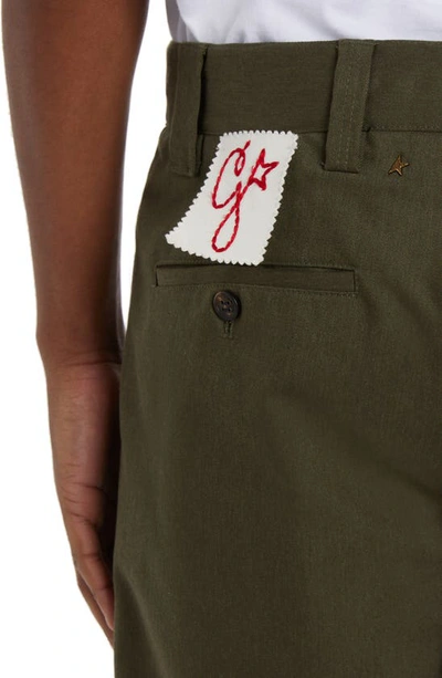 Shop Golden Goose Skate Fit Chinos In Military Green