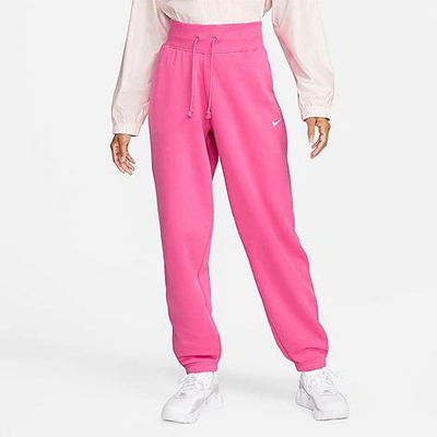 Shop Nike Women's Sportswear Phoenix Fleece Oversized High-waist Jogger Pants In Pinksicle/sail