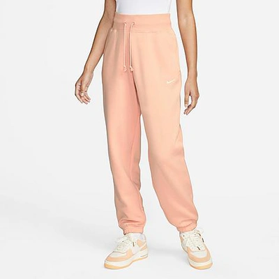 Shop Nike Women's Sportswear Phoenix Fleece Oversized High-waist Jogger Pants In Arctic Orange/sail