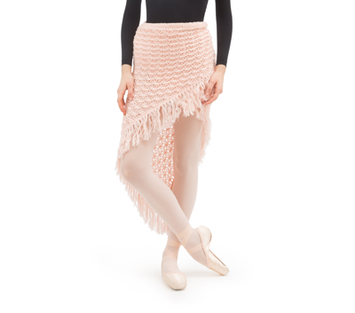 Shop Repetto Knit Shawl With Fringes In Pink