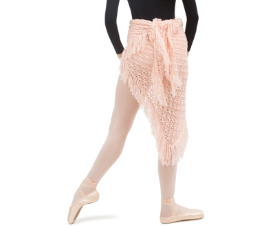 Shop Repetto Knit Shawl With Fringes In Pink
