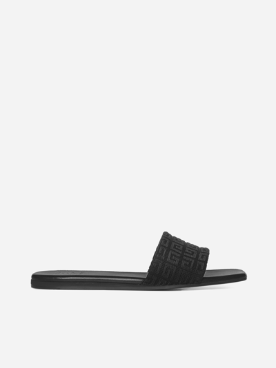 Shop Givenchy 4g Jacquard Flat Sandals In Black