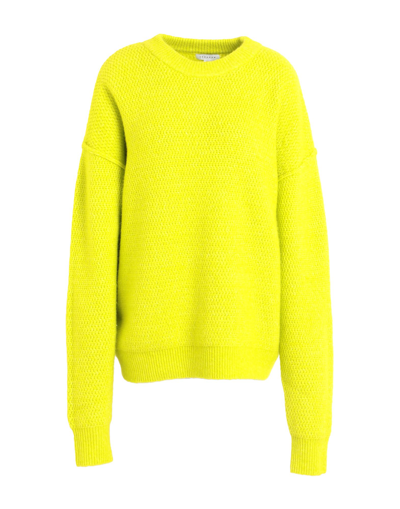 Topshop Knit Exposed Seam Sweater In Acid Lime-green | ModeSens