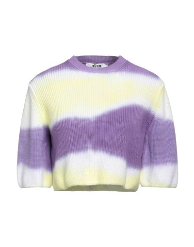 Shop Msgm Woman Sweater Purple Size M Cotton