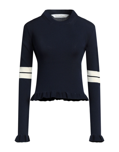Shop Palm Angels Woman Sweater Midnight Blue Size M Viscose, Polyamide, Polyester