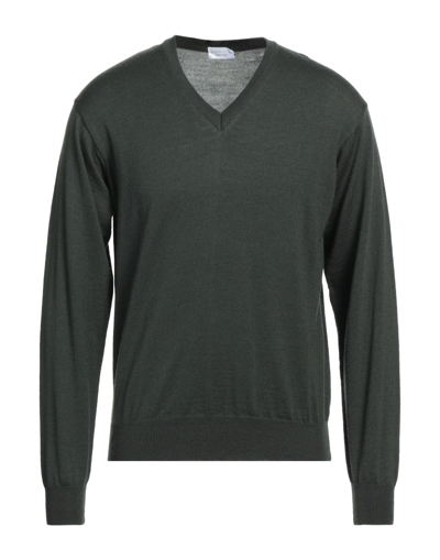 Shop Spadalonga Man Sweater Military Green Size 3xl Merino Wool, Acrylic