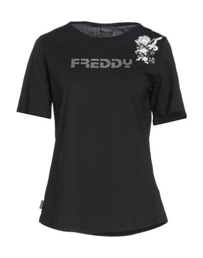 Shop Freddy Woman T-shirt Black Size S Cotton