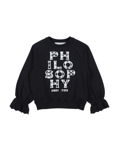 Shop Philosophy Di Lorenzo Serafini Toddler Girl Sweatshirt Black Size 4 Cotton, Elastane