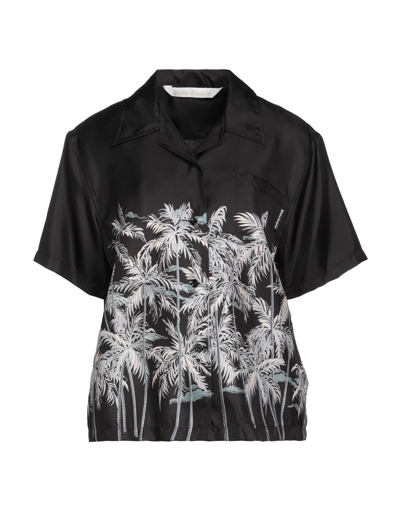 Shop Palm Angels Woman Shirt Black Size 4 Silk, Polyester