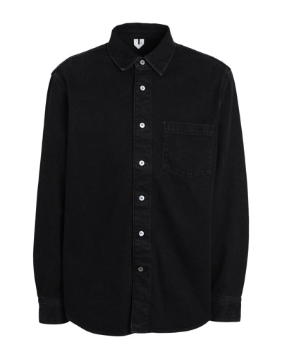 Shop Arket Man Denim Shirt Black Size 42 Cotton, Lyocell