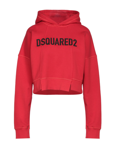 Shop Dsquared2 Woman Sweatshirt Red Size L Cotton, Elastane
