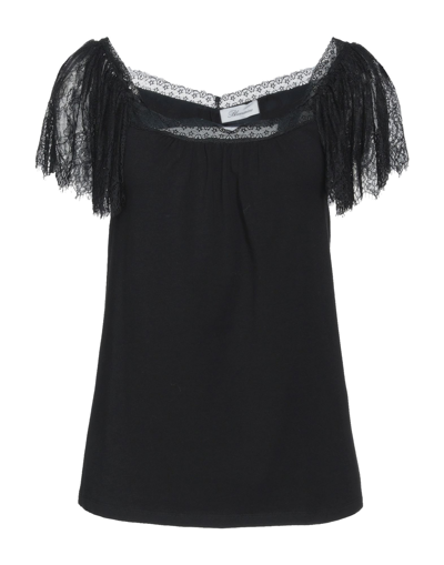 Shop Blumarine Woman T-shirt Black Size 4 Cotton, Elastane, Polyamide