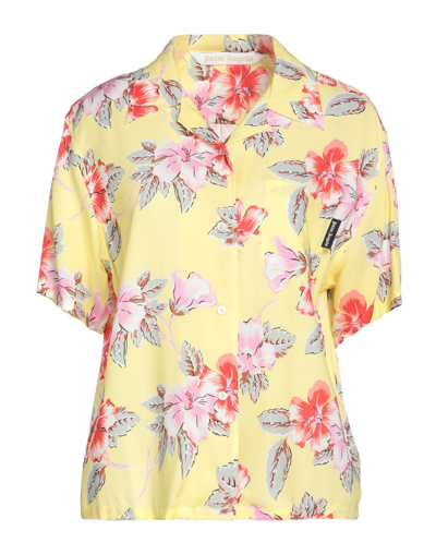 Palm Angels Hibiscus-print Short Sleeve Shirt In Yellow