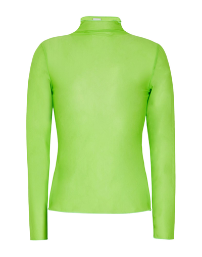 Shop 8 By Yoox Mesh Second Skin Top Woman T-shirt Acid Green Size Xl Polyamide, Elastane