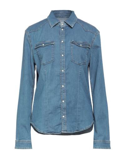Shop Pepe Jeans Woman Denim Shirt Blue Size Xxs Cotton, Elastane