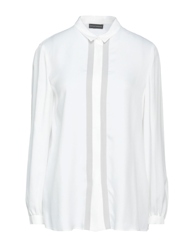 Shop Emporio Armani Woman Shirt White Size 8 Acetate, Silk