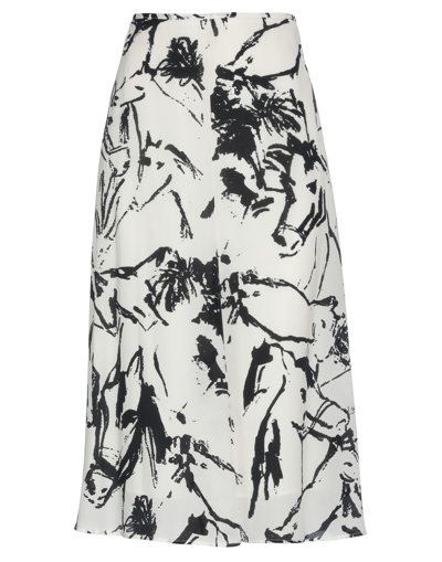 Shop Mauro Grifoni Woman Midi Skirt Ivory Size 4 Silk In White