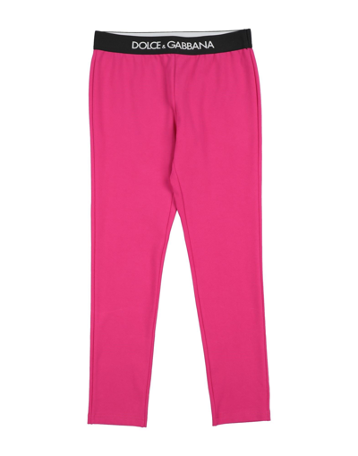 Shop Dolce & Gabbana Toddler Girl Leggings Fuchsia Size 7 Cotton, Elastane, Polyester, Polyamide In Pink