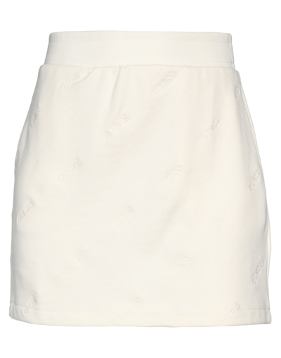 Shop Guess Woman Mini Skirt Ivory Size L Cotton, Polyester, Viscose, Elastane In White