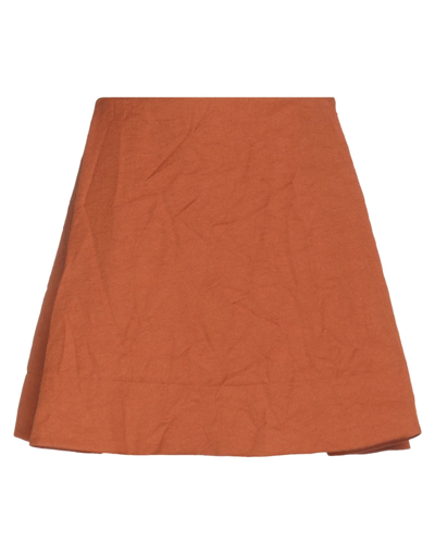 Shop Marni Woman Mini Skirt Camel Size 8 Polyester, Cotton In Beige