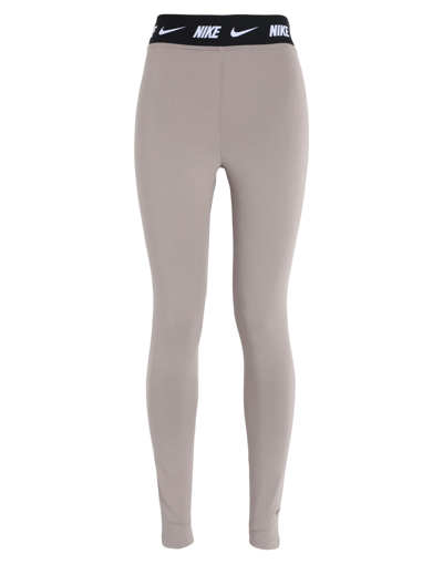 Shop Nike Sportswear Club Women's High-waisted Leggings Woman Leggings Khaki Size L Cotton, Polyeste In Beige