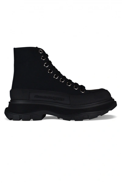 Alexander Mcqueen Leather And Rubber Exaggerated-sole Ankle Boots