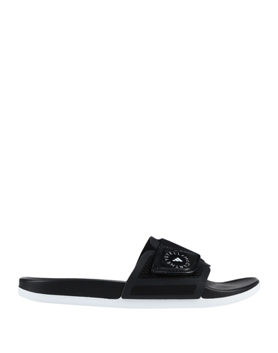 Adidas By Stella Mccartney Asmc Logo Slide Sandals In Black