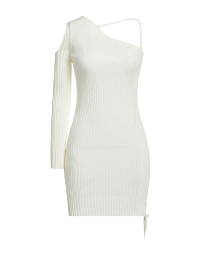 Shop Adamo Andrea Adamo Andreādamo Woman Mini Dress Ivory Size M Viscose, Polyester, Polyamide, Elastane In White