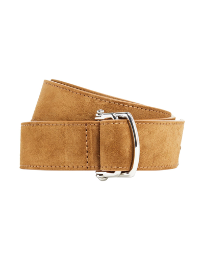 Shop 8 By Yoox Leather Belt With Rivets Man Belt Camel Size S Soft Leather In Beige