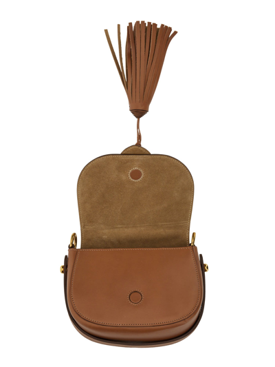 Shop Il Bisonte Loop Bag With Logo Engraving In Marrone