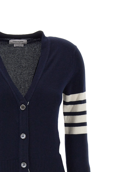 Shop Thom Browne Cashmere Cardigan In Navy