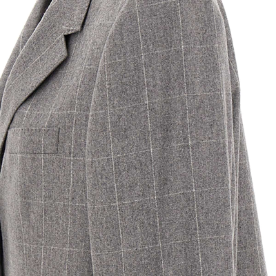 Shop Thom Browne Wool And Cashmere Blazer Side Split Sport In Grey