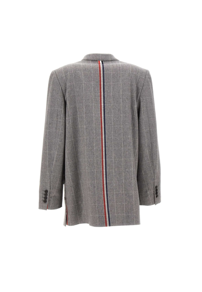 Shop Thom Browne Wool And Cashmere Blazer Side Split Sport In Grey