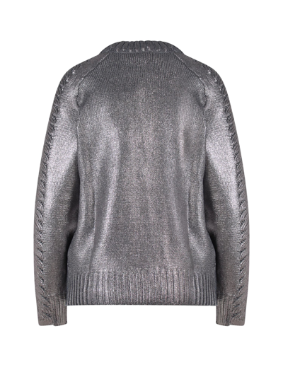 Shop Alberta Ferretti Sweater In Silver