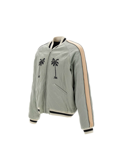 Shop Palm Angels Jacket Life Is Palm Souvenir In Green